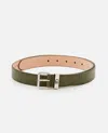 Alexander Mcqueen Skull Loop Leather Belt In Green