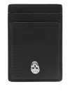 Alexander Mcqueen Skull Magnetic Card Holder In Black