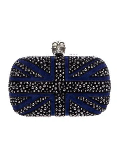 Pre-owned Alexander Mcqueen Skull Minaudière In Blue