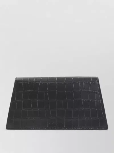 Alexander Mcqueen Skull Mini Clutch Bag Crocodile Leather In Black