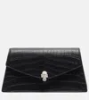 Alexander Mcqueen Mcqueen Mini Bag In Croc-effect Calfskin Leather With Skull In Black