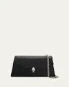 Alexander Mcqueen Mcqueen Mini Bag In Croc-effect Calfskin Leather With Skull In Black