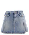 Alexander Mcqueen Mcqueen Women Denim Mini Skirt In Blue