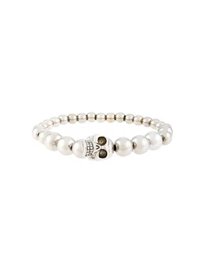 Alexander Mcqueen Skull Motif Bracelet In Silver