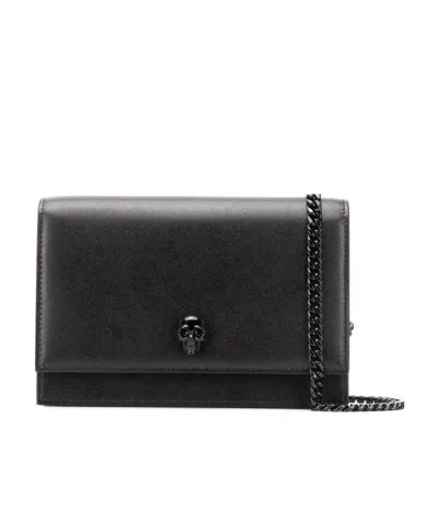 Alexander Mcqueen Skull Motif Crossbody Bag In Black