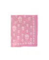 Alexander Mcqueen Skull-motif Fringed-edge Scarf In Pink