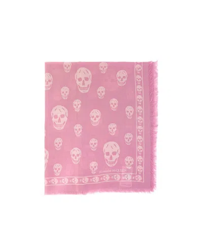 ALEXANDER MCQUEEN ALEXANDER MCQUEEN SKULL-PRINTED FRINGED SCARF