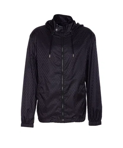 Alexander Mcqueen Skull Print Hooded Jacket In Black