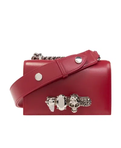 Alexander Mcqueen Skull-motif Leather Shoulder Bag In Red