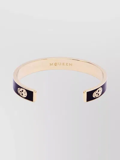 Alexander Mcqueen Skull Motif Open Cuff Bracelet In Pink