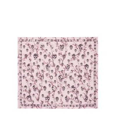 Alexander Mcqueen Skull-motif Silk Scarf In Pink