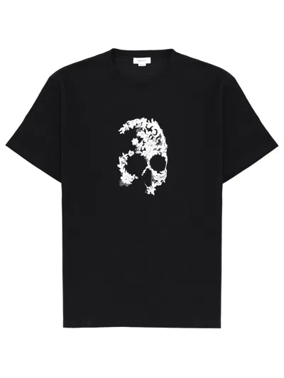 Alexander Mcqueen Crew Neck Graphic Print Short Sleeve T Shirt In Black