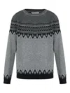 Alexander Mcqueen Mcqueen Skull Fair Isle Wool Crewneck Sweater In Gray