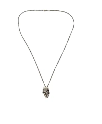 Alexander Mcqueen Skull Necklace In Gray