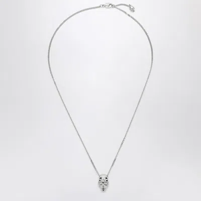 Alexander Mcqueen Skull Necklace In Palladium