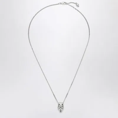 Alexander Mcqueen Skull Necklace In Palladium