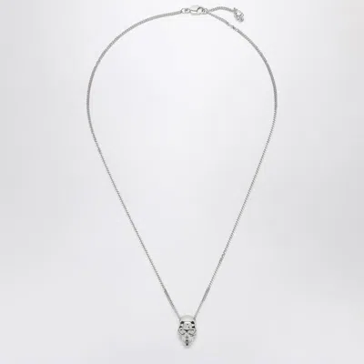 ALEXANDER MCQUEEN ALEXANDER MCQUEEN SKULL NECKLACE IN PALLADIUM