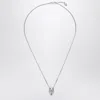 Alexander Mcqueen Silver Colored Chain Necklace With Skull In Polished Brass Man In Metal