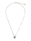 Alexander Mcqueen Silver Colored Chain Necklace With Skull In Polished Brass Man In Metallic