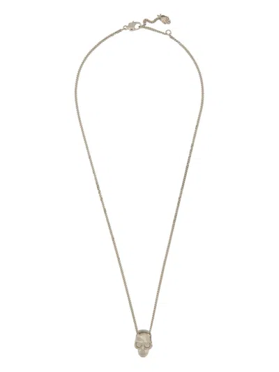 Alexander Mcqueen Skull Pendant Necklace For Men In Red