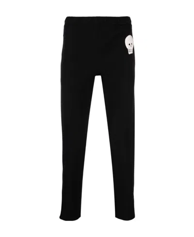 Alexander Mcqueen Skull-patch Slim-fit Track Pants In Black
