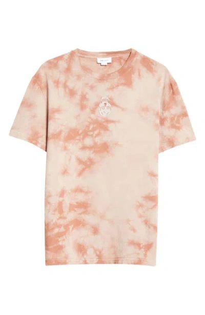 Alexander Mcqueen Skull Patch Tie Dye Cotton T-shirt In Beige