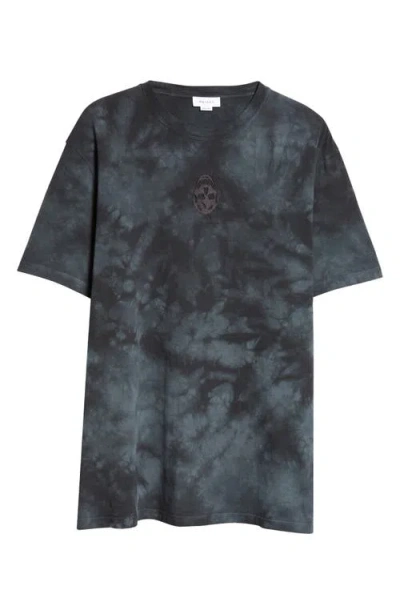 Alexander Mcqueen Mcqueen Skull Patch Tie Dye Cotton T-shirt In Black