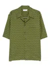 Alexander Mcqueen Skull-pattern Hawaiian Shirt In Green