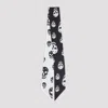 Alexander Mcqueen Rectangular Scarf Two Tone Skull Motif In Black