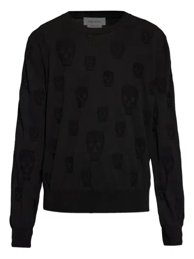 Alexander Mcqueen Skull-pattern Sweater In Black