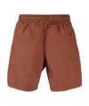 Alexander Mcqueen Skull Pattern Swim Shorts In Brown