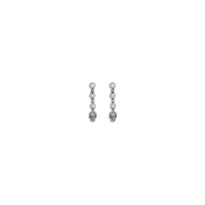 Alexander Mcqueen Skull Pendant Earrings In Black
