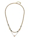 Alexander Mcqueen Pearl And Skull Necklace In Oro