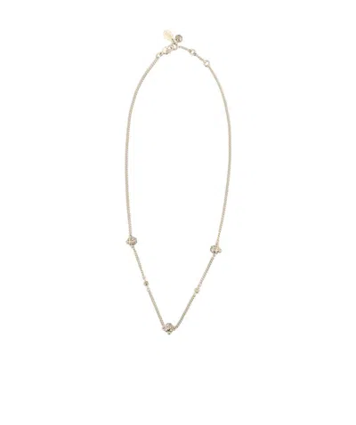 Alexander Mcqueen Skull Pendant Necklace In Yellow