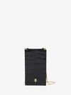 Alexander Mcqueen Skull Phone Case With Chain In Black