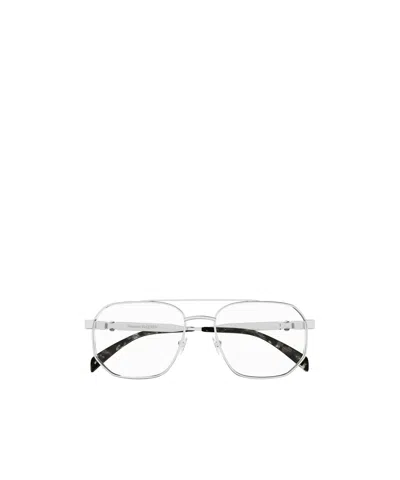 Alexander Mcqueen Skull Pilot-frame Glasses In White