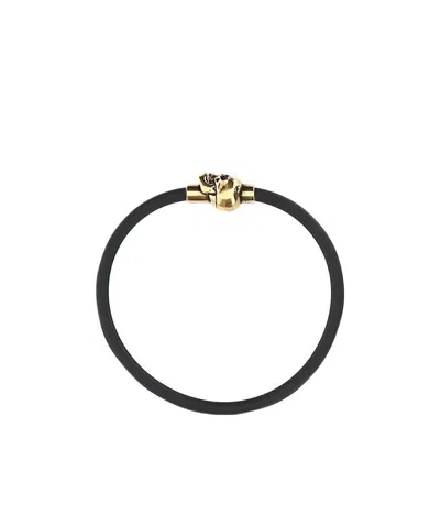 Alexander Mcqueen Skull-plaque Bracelet In Black