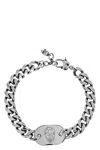 Alexander Mcqueen Men Skull Bracelet In Silver