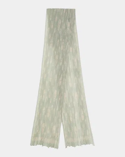 Alexander Mcqueen Skull Pleated Silk Georgette Scarf In Cameo/ivor