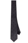 Alexander Mcqueen Skull Polka Dot Tie In Black