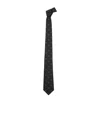 Alexander Mcqueen Grey Tie With Polka-dots And Skull In Silk Man In Black