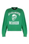 Alexander Mcqueen Women Varsiity Skull Sweatshirt In Green