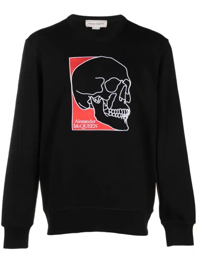 Alexander Mcqueen Alexander Mc Queen Sweatshirt With Embroidered Logo In Black