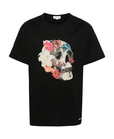 Alexander Mcqueen Skull-print Cotton T-shirt In Black