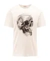 Alexander Mcqueen Skull Print Crewneck T-shirt In White