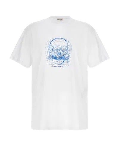 Alexander Mcqueen Skull-print Cotton T-shirt In White