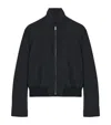 Alexander Mcqueen Skull-print Cropped Harrington Jacket In Black