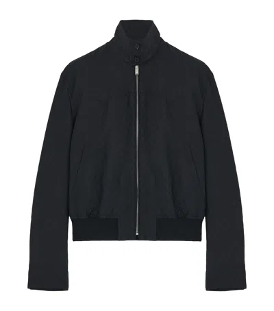 Alexander Mcqueen Skull-print Cropped Harrington Jacket In Black