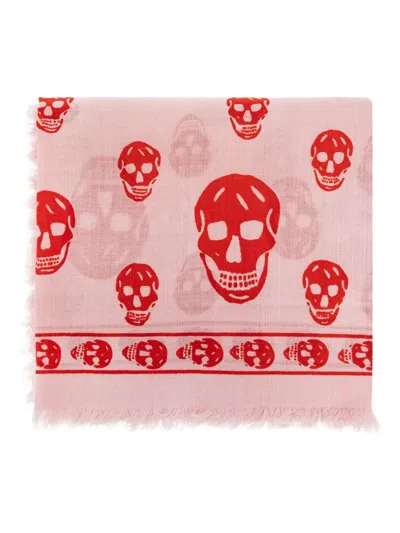 ALEXANDER MCQUEEN SKULL-PRINT FRINGED SCARF