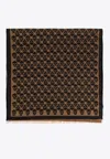 Alexander Mcqueen Skull Print Fringed Scarf In Brown